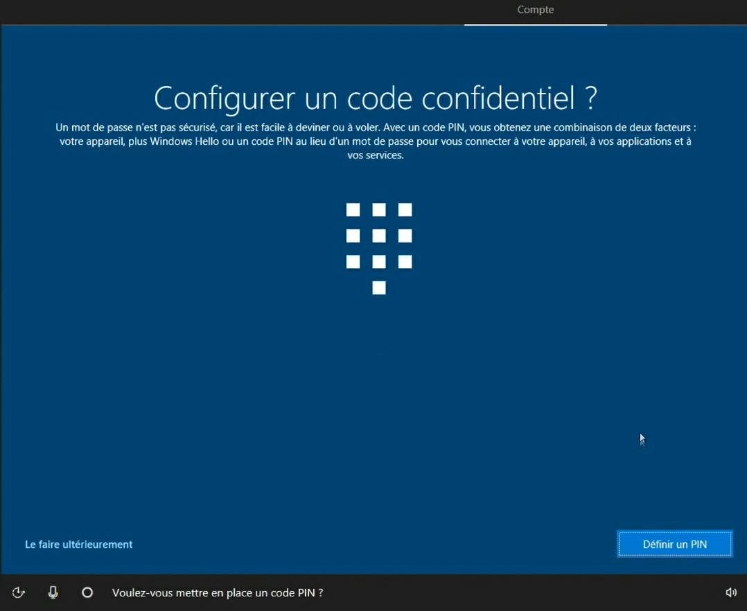 Ecran de configuration Windows, crédits : SebY1 Tuto PC