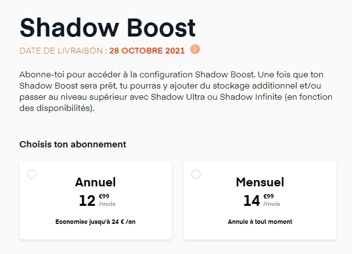 Offre SHADOW Boost