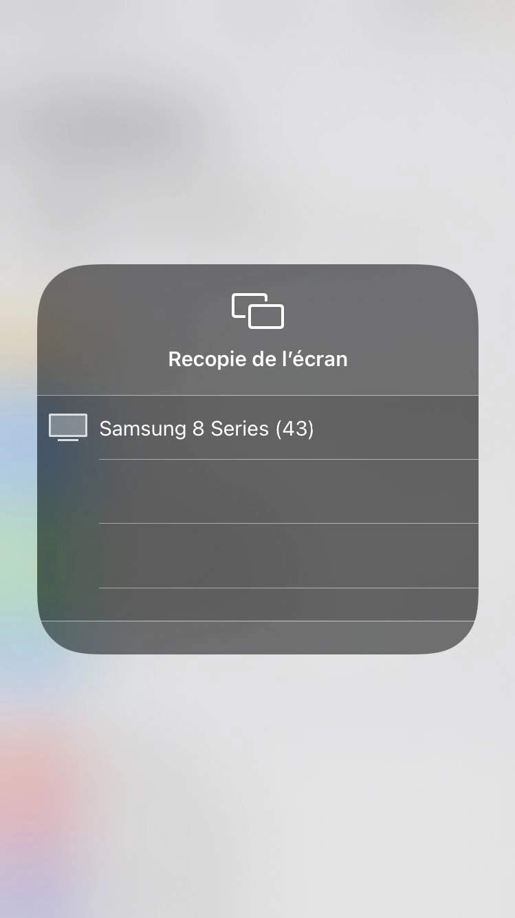 Affichage des téléviseurs Apple AirPlay disponibles